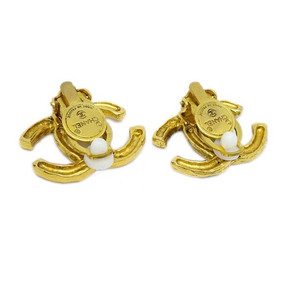 Chanel CC Earrings Clip-On Gold 140298 - Picture 3 of 5